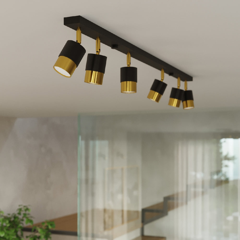 Wandlamp Nero Sollux Zwart, Goud LxBxH 11x11x18 Metaal Nnb