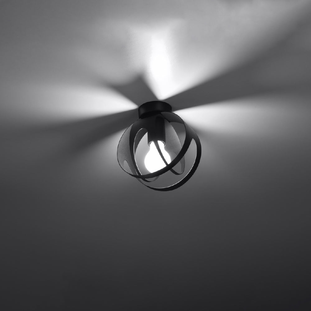 Plafondlamp Tulos Sollux Zwart Metaal Nnb