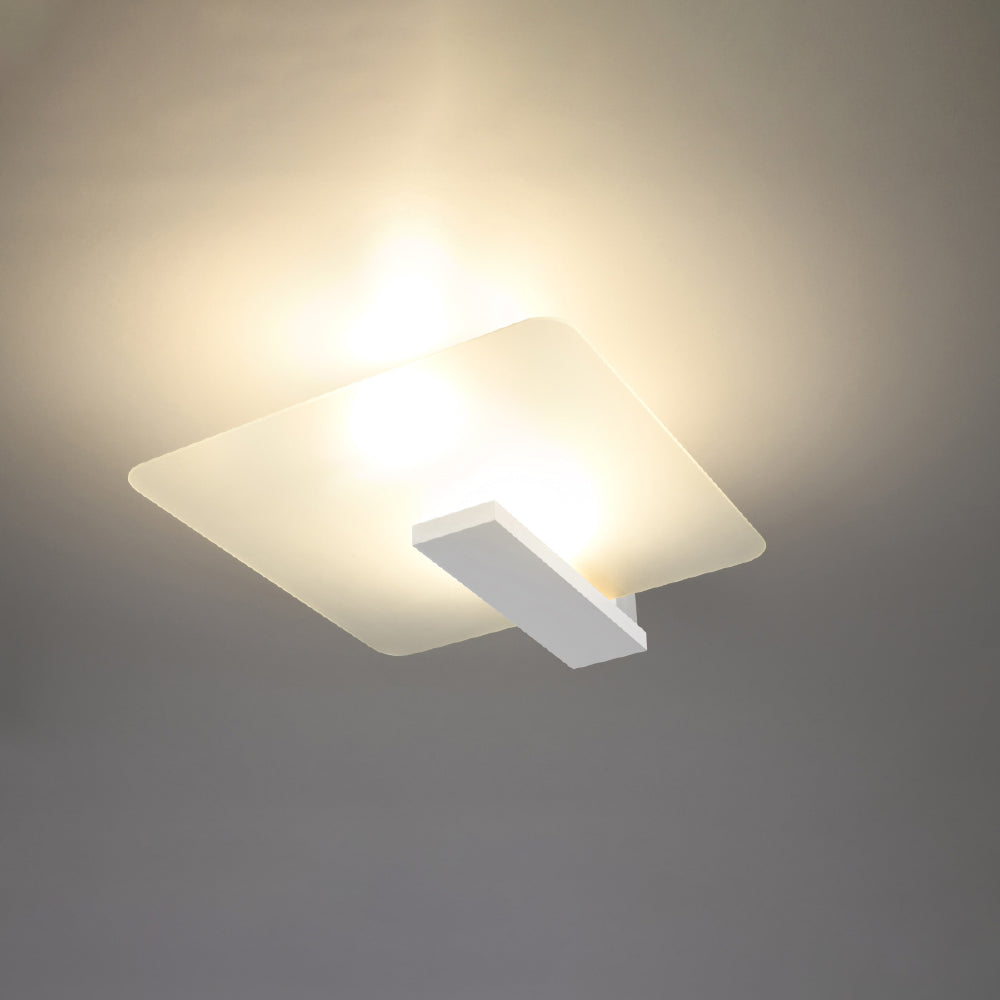 Plafondlamp Lappo Sollux Wit LxBxH 48x48x20 Hout, Glas Nnb