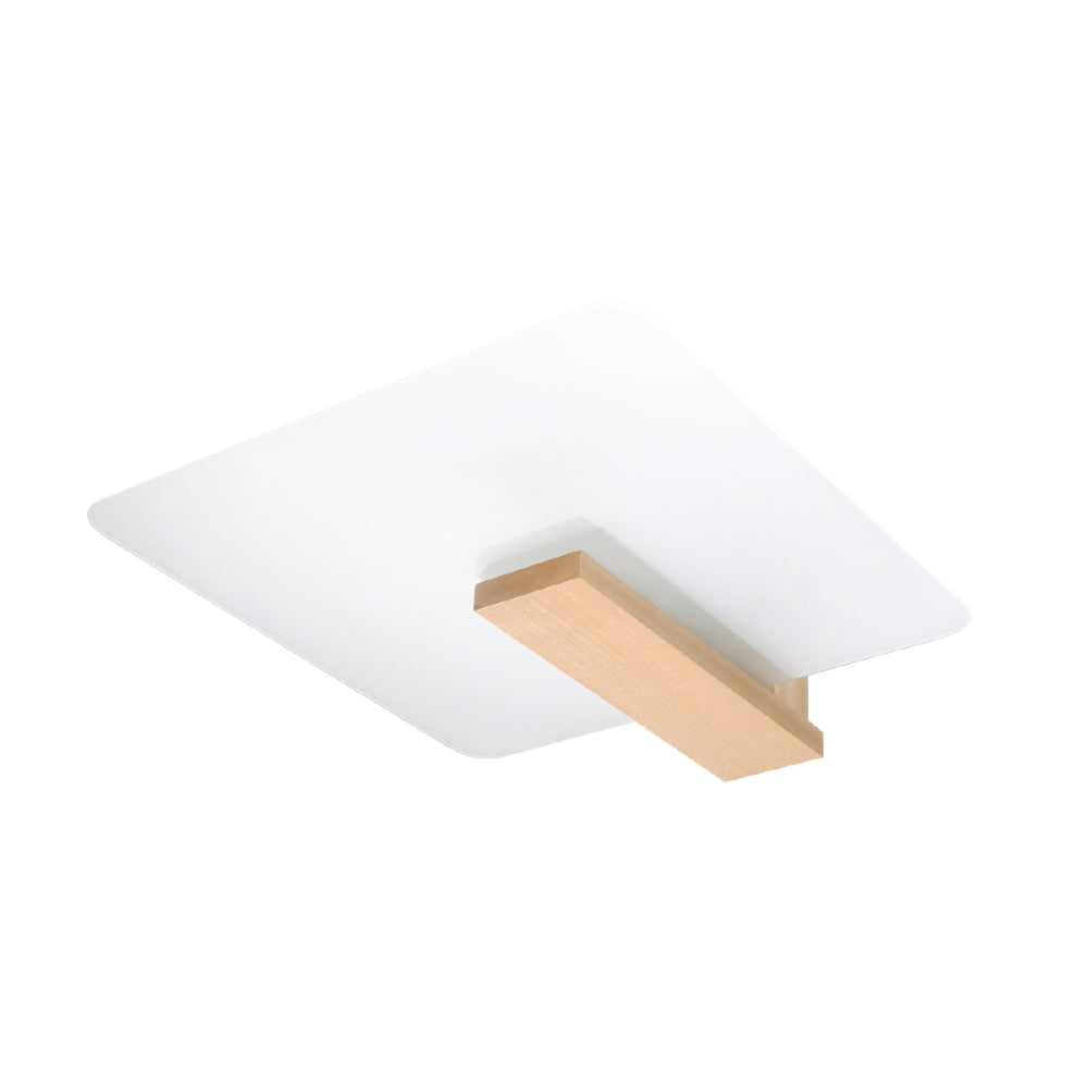 Plafondlamp Lappo Sollux Naturel LxBxH 48x48x20 Hout, Glas Nnb