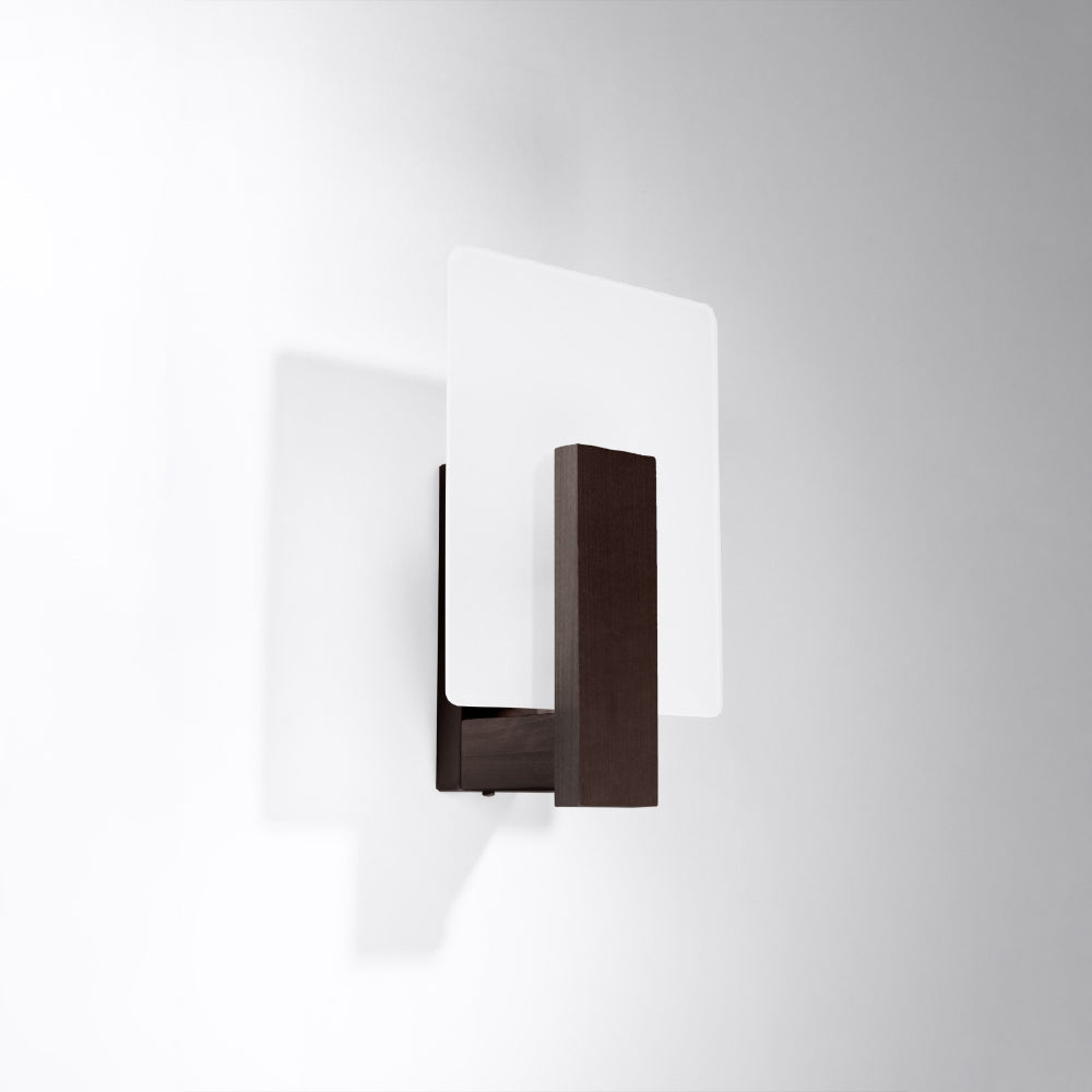 Wandlamp Lappo Sollux wenge Hout, Glas Nnb