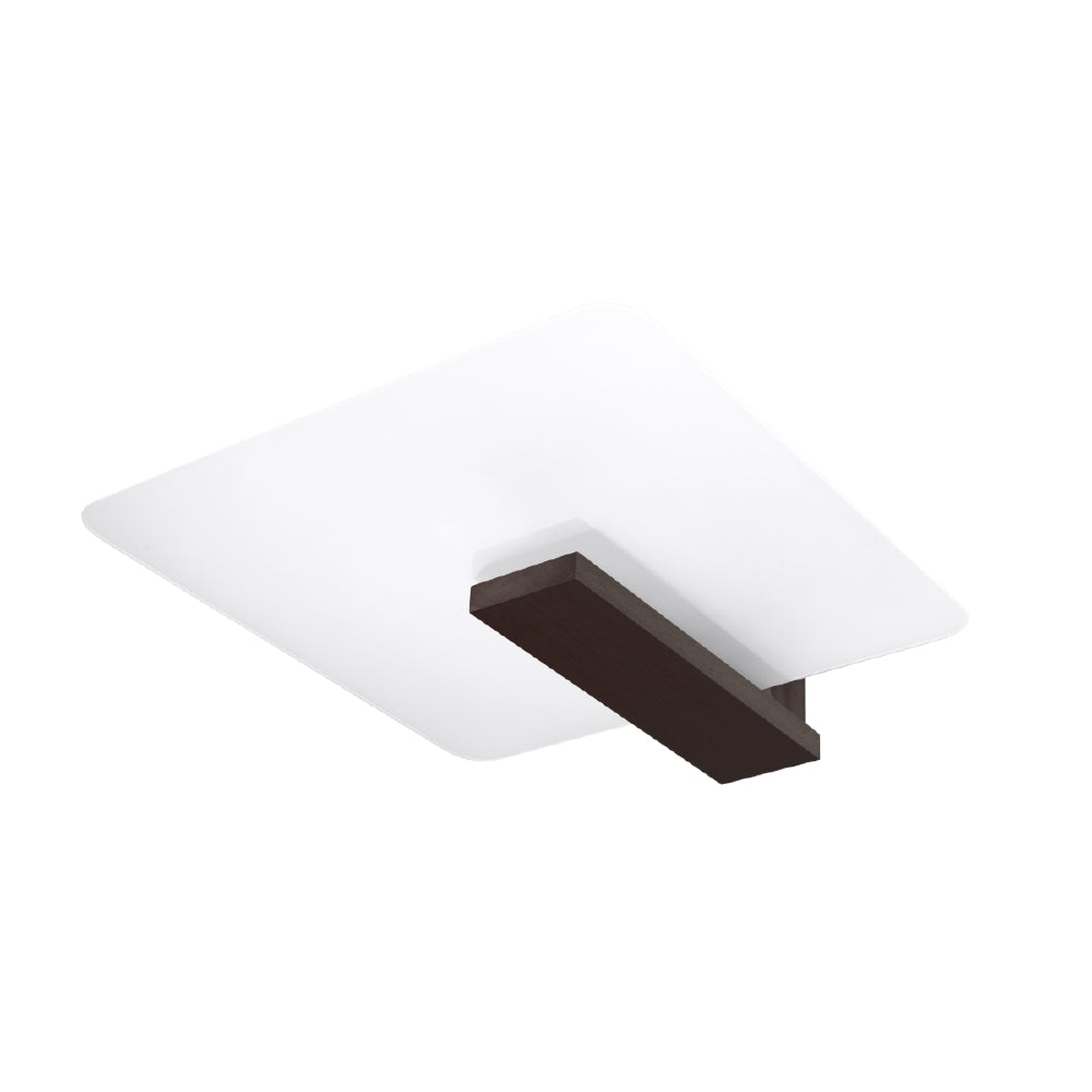 Plafondlamp Lappo Sollux wenge LxBxH 48x48x20 Hout, Glas Nnb