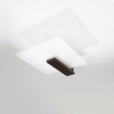 Plafondlamp Lappo Sollux wenge LxBxH 48x48x20 Hout, Glas Nnb