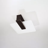 Plafondlamp Lappo Sollux wenge LxBxH 48x48x20 Hout, Glas Nnb