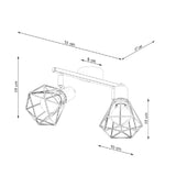 Plafondlamp Artemis Sollux Zwart LxBxH 31x14x14 Metaal Nnb