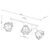 Plafondlamp Artemis Sollux Zwart LxBxH 50x20x12 Metaal Nnb