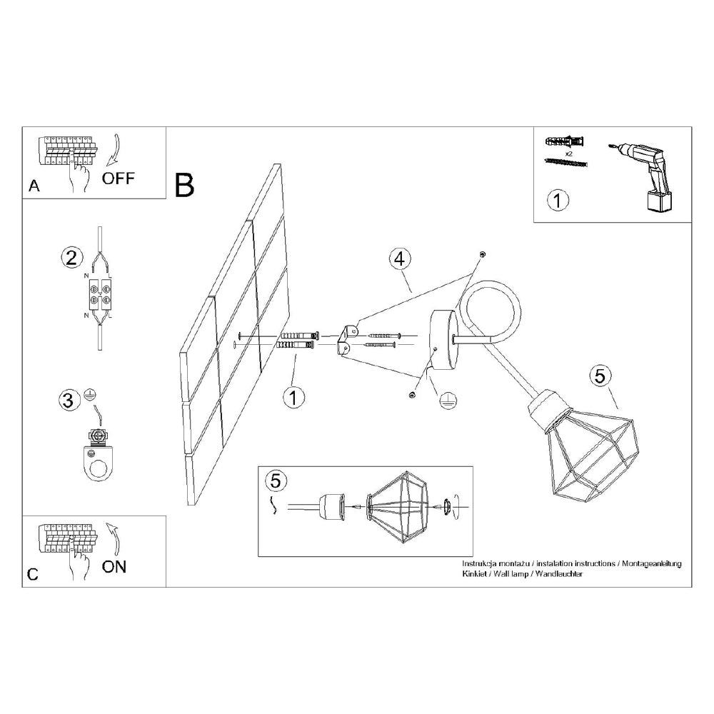 Wandlamp Artemis Sollux Zwart LxBxH 31x14x14 Metaal Nnb