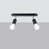 Plafondlamp Fornes Sollux Zwart LxBxH 31x12x14 Metaal Nnb