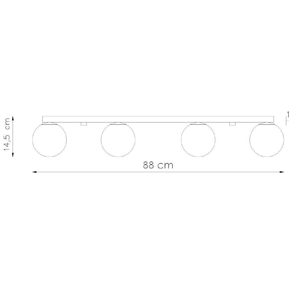Plafondlamp Yoli Sollux Wit LxBxH 16x20x83 Metaal,Glas Nnb