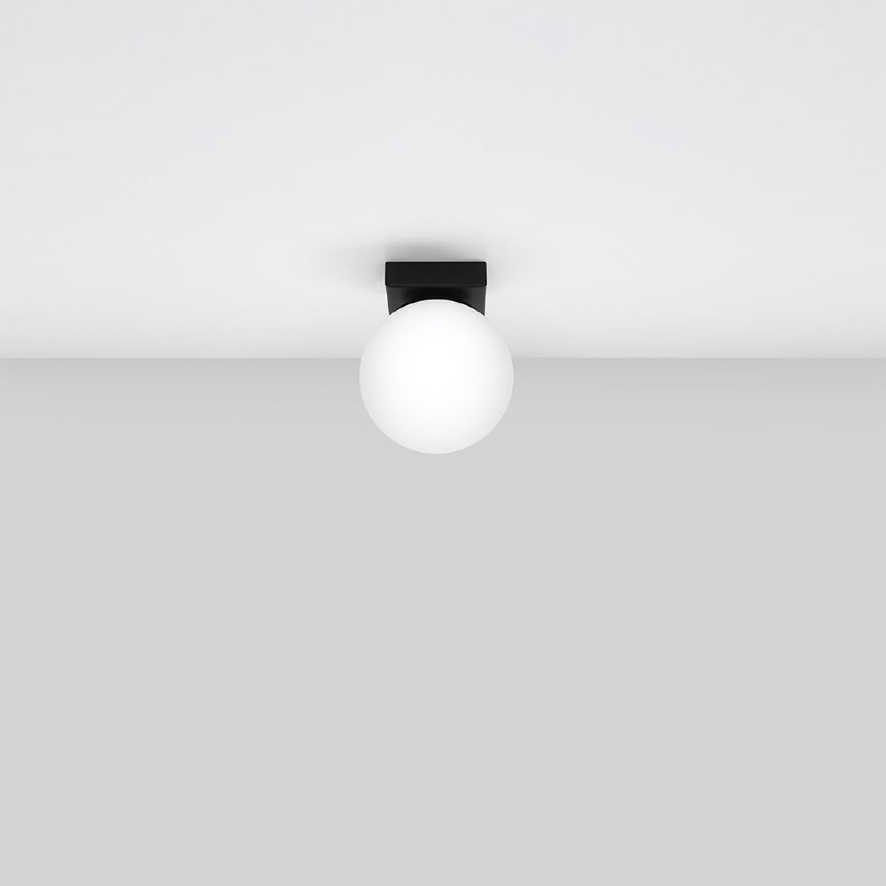 Plafondlamp Yoli Sollux Zwart LxBxH 23x20x14 Metaal,Glas Nnb
