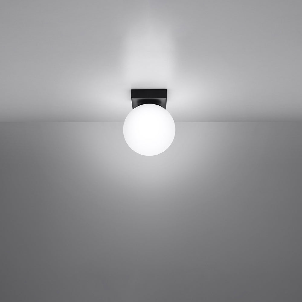 Plafondlamp Yoli Sollux Zwart LxBxH 23x20x14 Metaal,Glas Nnb