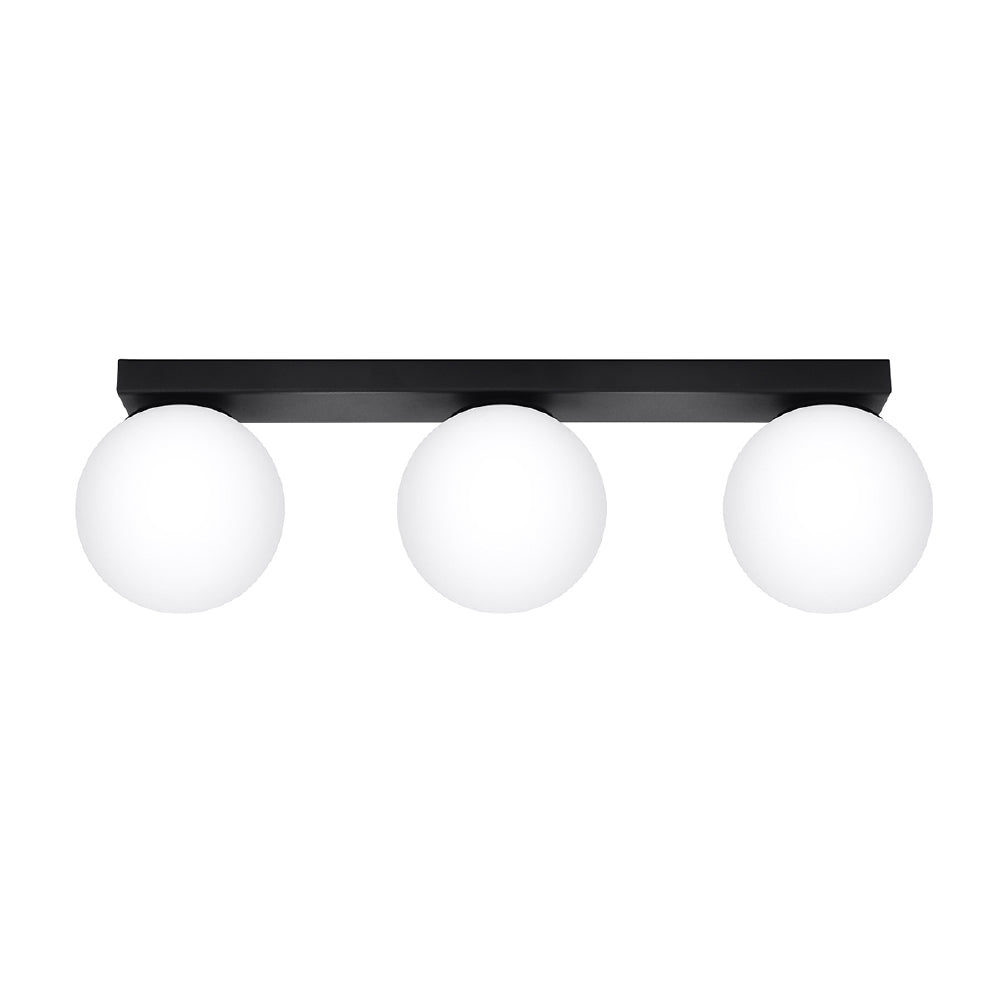 Plafondlamp Yoli Sollux Zwart LxBxH 16x20x47 Metaal,Glas Nnb