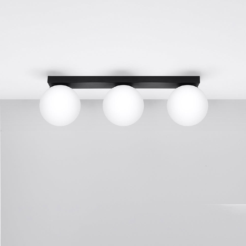 Plafondlamp Yoli Sollux Zwart LxBxH 16x20x47 Metaal,Glas Nnb