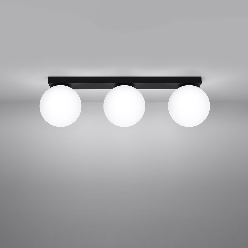Plafondlamp Yoli Sollux Zwart LxBxH 16x20x47 Metaal,Glas Nnb