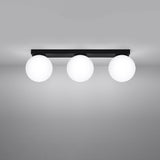 Plafondlamp Yoli Sollux Zwart LxBxH 16x20x47 Metaal,Glas Nnb