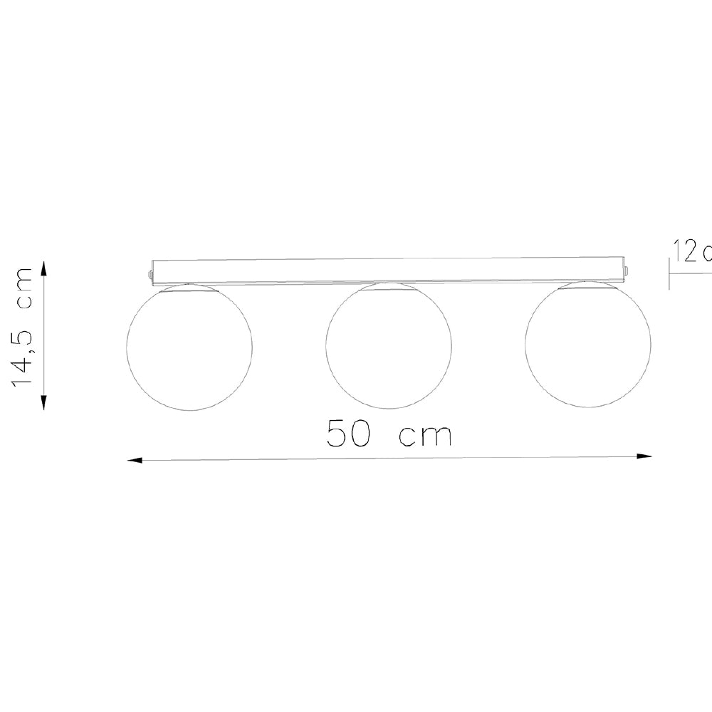 Plafondlamp Yoli Sollux Zwart LxBxH 16x20x47 Metaal,Glas Nnb
