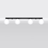 Plafondlamp Yoli Sollux Zwart LxBxH 16x20x83 Metaal,Glas Nnb