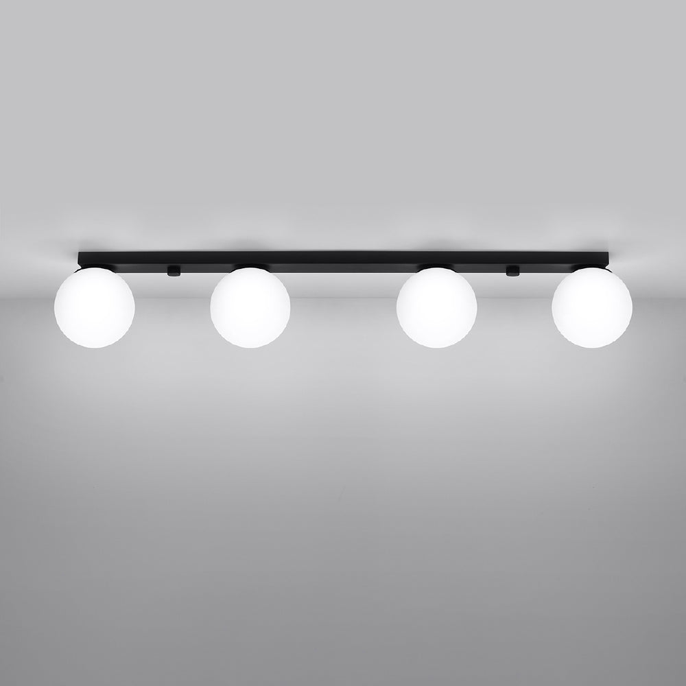 Plafondlamp Yoli Sollux Zwart LxBxH 16x20x83 Metaal,Glas Nnb