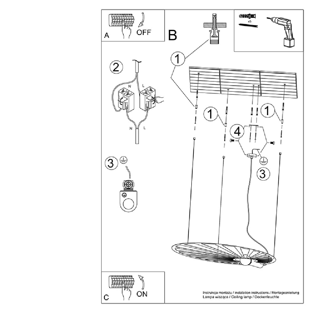 Hanglamp Lehdet Thoro Wit LxBxH 118x84x11 Metaal Nnb