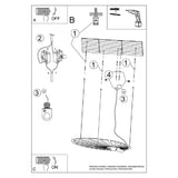Hanglamp Lehdet Thoro Goud LxBxH 118x84x11 Metaal Nnb