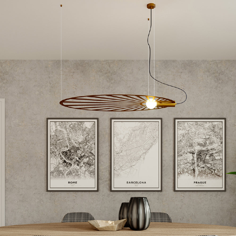 Hanglamp Lehdet Thoro Goud LxBxH 118x84x11 Metaal Nnb