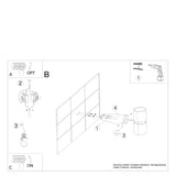 Wandlamp Kukkia Thoro Zwart LxBxH 27x22x14 Metaal, Aluminium Nnb