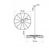 Hanglamp Eskola Thoro Zwart LxBxH 72x72x15 Metaal Nnb