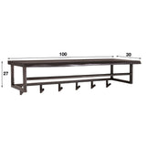 Kapstok Beckett chiQago Massief acacia zwart LxBxH 103x37x30 Acaciahout Nnb