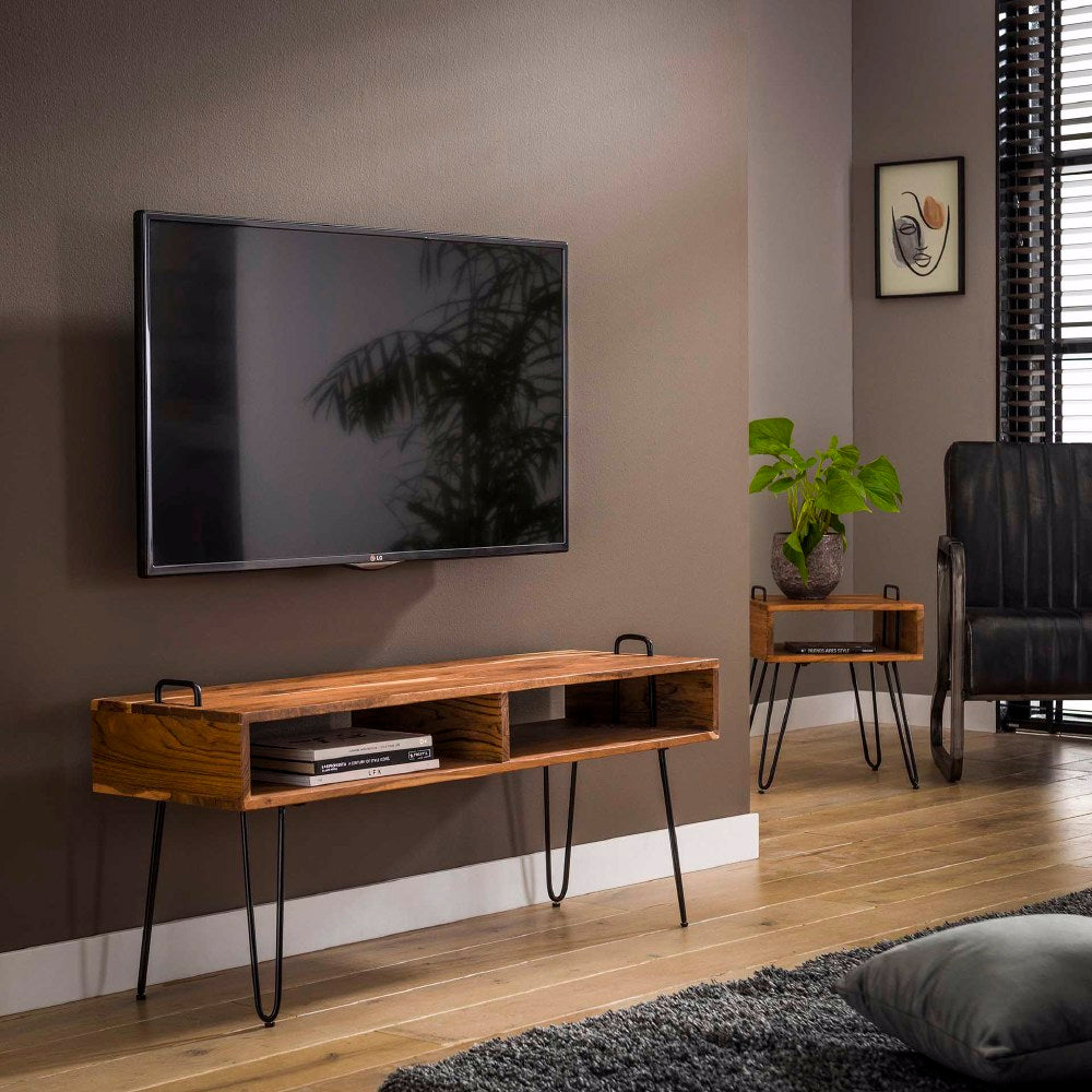 TV Meubel Abner chiQago Massief acacia naturel LxBxH 115x41x20 Acaciahout Nnb