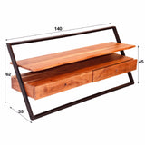 TV Meubel Elba chiQago Massief acacia naturel LxBxH 147x74x22 Acaciahout Nnb