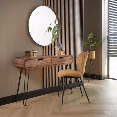 Kaptafel Greco chiQago Massief mango zandkleur LxBxH 124x35x28 Mangohout Nnb