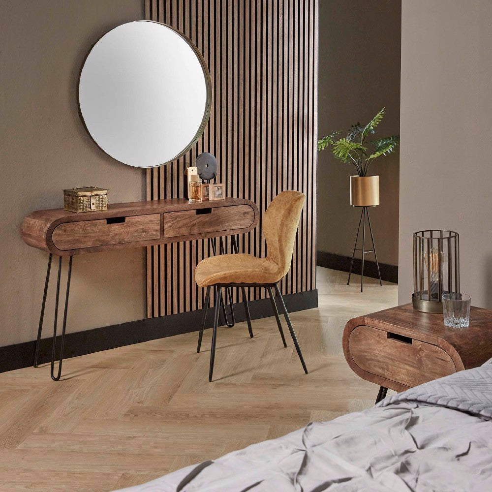 Kaptafel Greco chiQago Massief mango zandkleur LxBxH 124x35x28 Mangohout Nnb