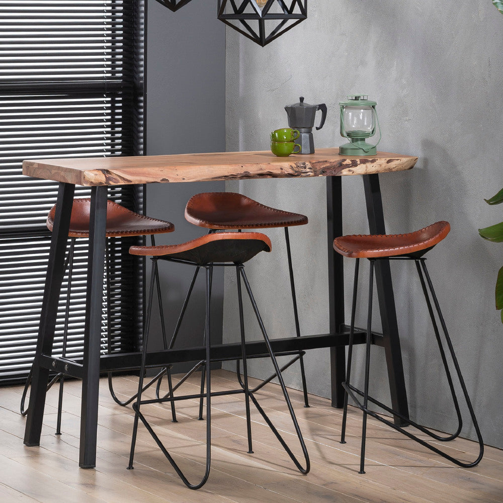 Bartafel Elio chiQago Massief acacia naturel LxBxH 131x52x20 Acaciahout Nnb
