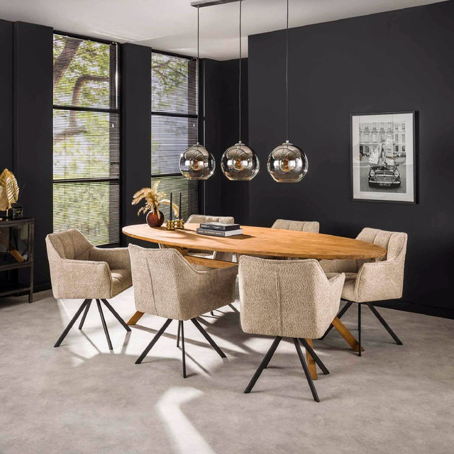Eettafel Percy chiQago Massief gerecycled teakhout Teakhout Nnb