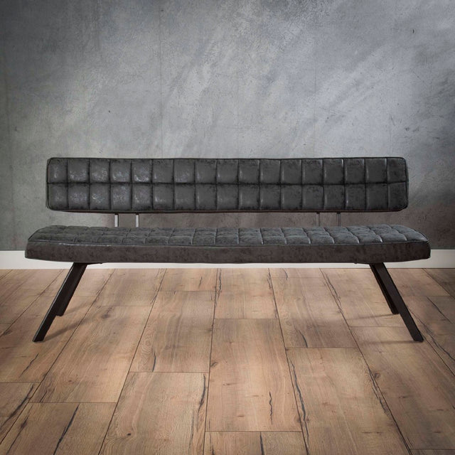 Eetkamerbank Paxton chiQago Wax PU zwart LxBxH 186x44x22 Wax PU zwart Nnb