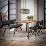 Eetkamerbank Paxton chiQago Wax PU zwart LxBxH 186x44x22 Wax PU zwart Nnb