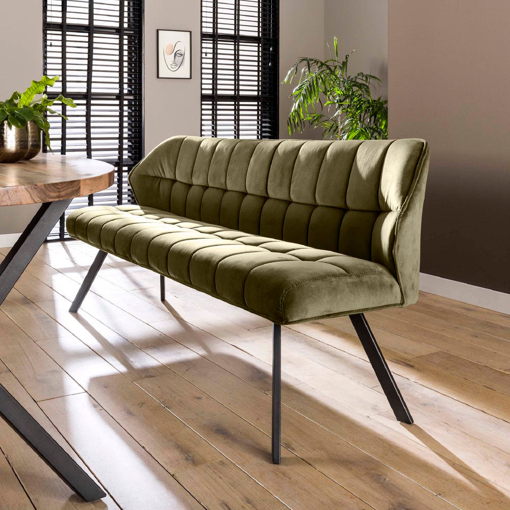 Eetkamerbank Baxter chiQago Groen velours LxBxH 188x59x48 Groen velours Nnb