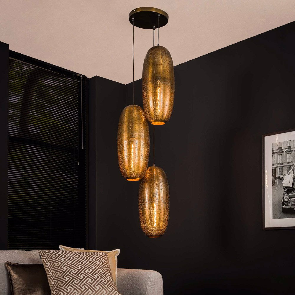 Hanglamp Leland chiQago Brons antiek LxBxH 80x68x32 Brons antiek Nnb