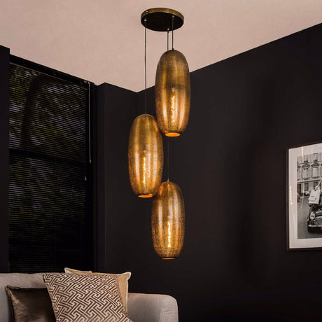 Hanglamp Leland chiQago Brons antiek LxBxH 80x68x32 Brons antiek Nnb