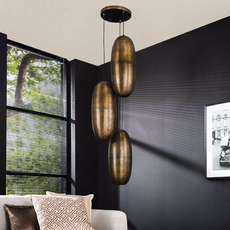 Hanglamp Leland chiQago Brons antiek LxBxH 80x68x32 Brons antiek Nnb