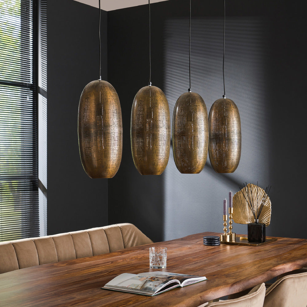 Hanglamp Leland chiQago Brons antiek LxBxH 125x51x22 Brons antiek Nnb