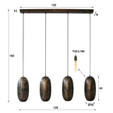 Hanglamp Leland chiQago Brons antiek LxBxH 125x51x22 Brons antiek Nnb