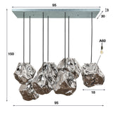 Hanglamp Holden chiQago Chromed glas LxBxH 104x55x36 Chromed glas Nnb