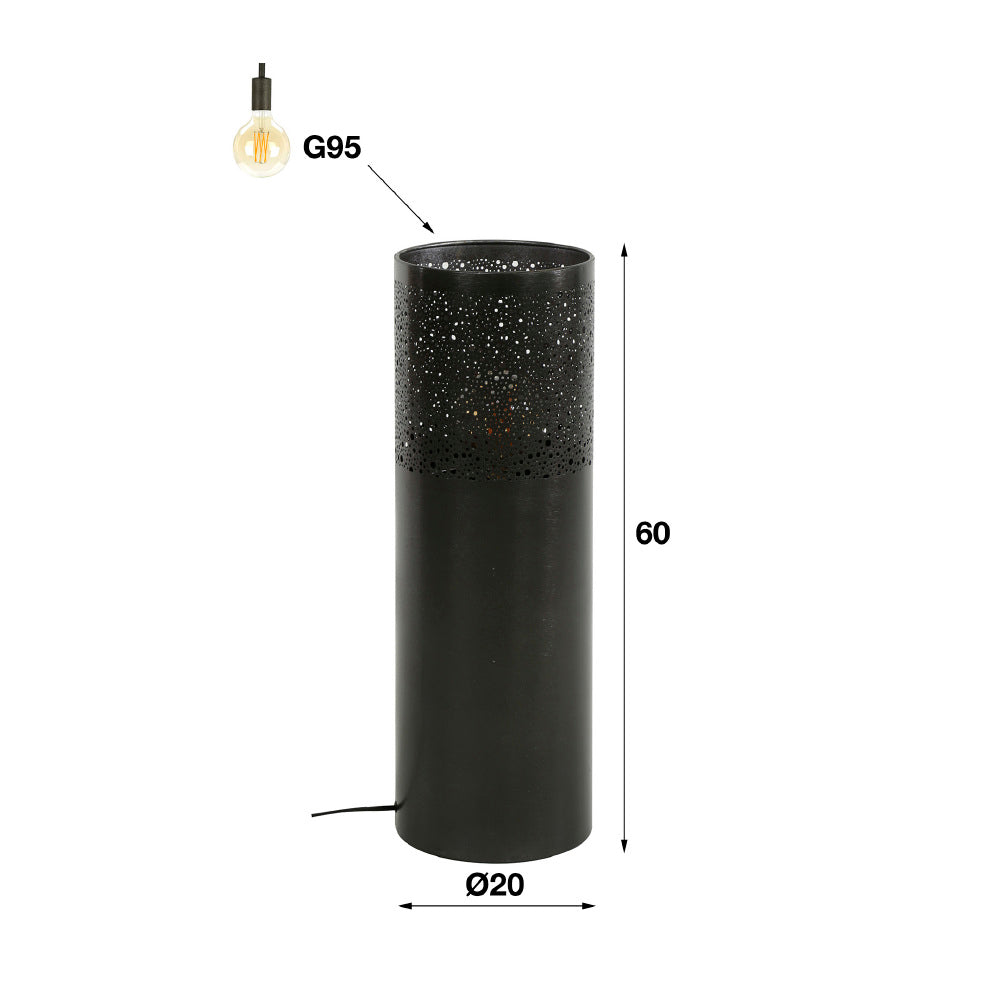 Vloerlamp Terrell chiQago Zwart nikkel LxBxH 68x25x25 Zwart nikkel Nnb