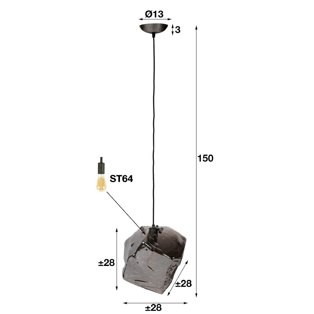 Hanglamp Holden chiQago Chromed glas LxBxH 45x34x34 Chromed glas Nnb