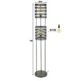 Vloerlamp Thurston chiQago Zwart nikkel LxBxH 172x35x35 Zwart nikkel Nnb