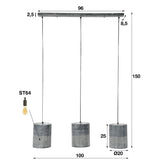 Hanglamp Lachlan chiQago Grijs LxBxH 98x32x24 Grijs Nnb