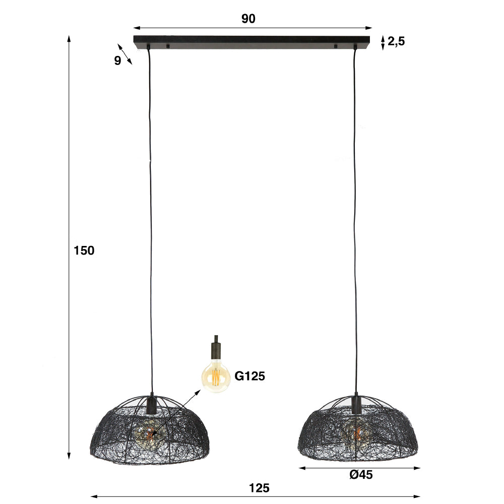 Hanglamp Jamie chiQago Artic zwart Artic zwart Nnb