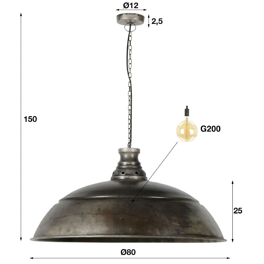 Hanglamp Sean chiQago Oud zilver LxBxH 84x84x30 Oud zilver Nnb