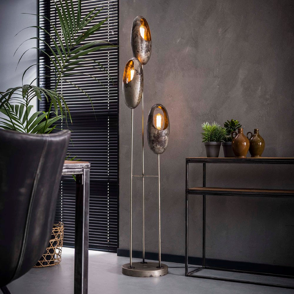 Vloerlamp Kairo chiQago Oud zilver LxBxH 173x34x33 Oud zilver Nnb